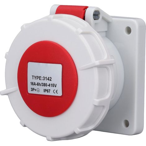 Prise Étanche Industrielle 3 Phases 4 Broches Dissimulées Ip67 Protégeant 16a Ac380-415v