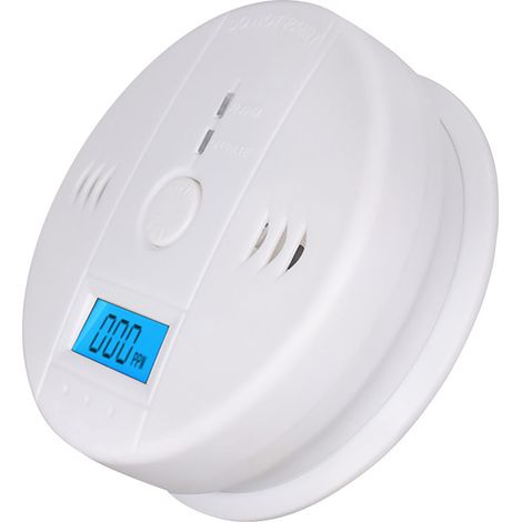 Détecteur De Monoxyde De Carbone Sans Fil, Alarme Co, Affichage Led Rétroéclairé Bleu, Capteur 0 À 999ppm, 2 Pièces