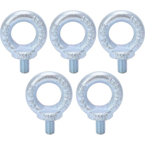 Boulon À Œil D'Épaule De Levage, 5 Pièces, Galvanoplastie, Zinc Blanc, Anneau En Acier Q235, Boulon À Œil Fileté Pour Industriel M10