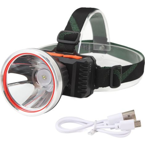 Lampe Frontale À Induction Led 3 Vitesses D'Éclairage Lampe De Poche Portable Lampe Frontale À Intensité Variable Pour La Randonnée En Plein Air Pêche Bandeau De Câble De Données Blanc