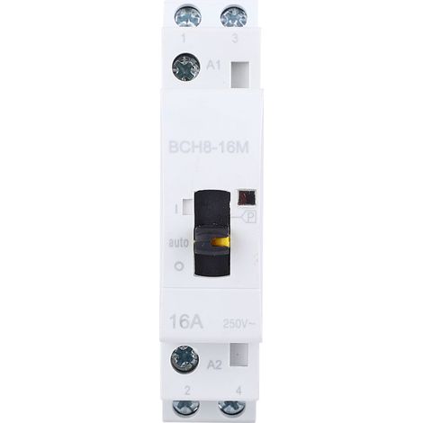 Contacteur Ac Domestique 2p16a Avec Fonction De Contrôle Manuel Pour Bâtiment Électrique 230v(2no)