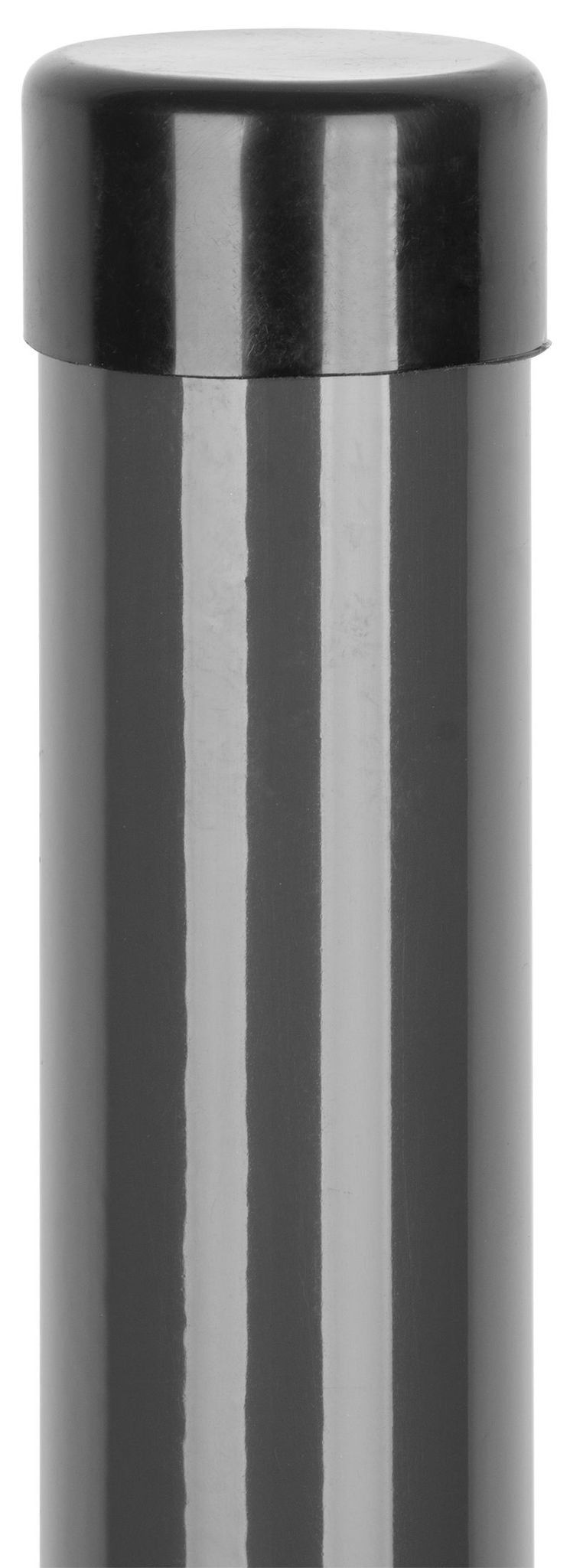 Pfosten Strend Pro Metaltec, 48/1500/1,25 Mm, Anthrazit, Rund, Kappe, Zn+pvc, Ral7016