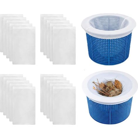 Chaussettes Skimmer Piscine, 20 Pièces S'Étend Jusqu'à 55 Cm Filtre Skimmer Piscine Panier Avec Maillage Ultra-fin Chaussette De Piscine En Nylon Élastique Pour Attraper Les Feuilles Cheveux