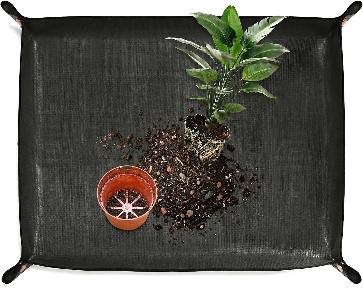 Pflanzmatte – 1 Stück – Verdicktes Material – Erhöhter Rand – Für Drinnen Und Draußen – 100 X 150 Cm