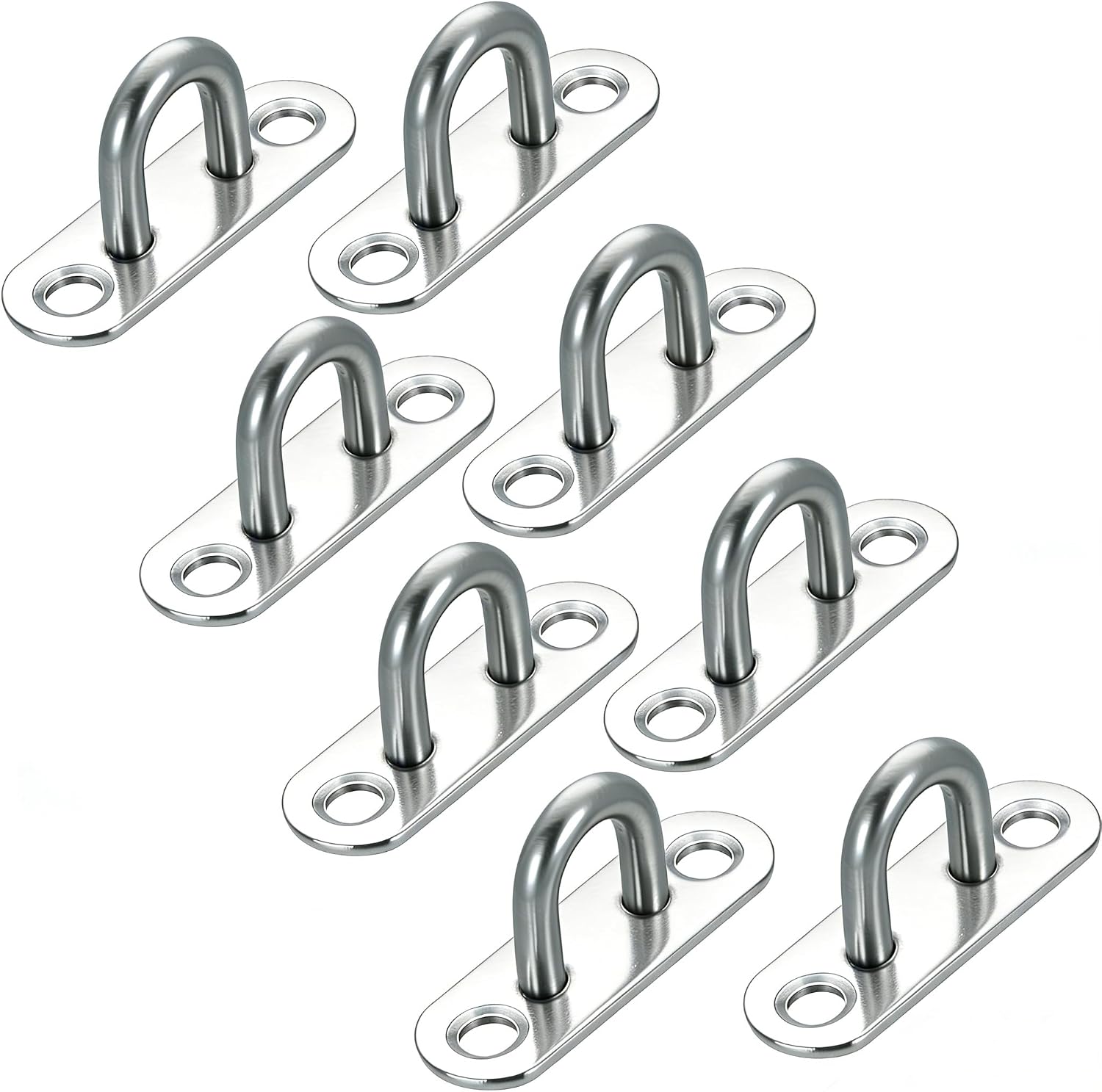 Ösenplatte – 8 Stück – Edelstahl 304 – Wand- Und Deckenmontage – Für Hängematten, Schaukeln, Yoga – M6 Silber