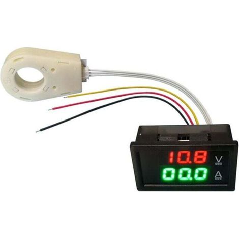 Hall-effekt-amperemeter/voltmeter (dc 0–300 V, 200 A) Mit Led-anzeige Zur Batterieüberwachung (spannungs- Und Strommessung, 12 V, 24 V, 48 V, Kfz-anschluss)