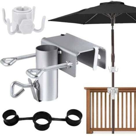 Balkon-schirmhalter, Verstellbarer Fuß Für Schirme Mit Einem Durchmesser Von 25–38 Mm, Befestigung Für Schirmgeländer An Balkon Und Terrasse