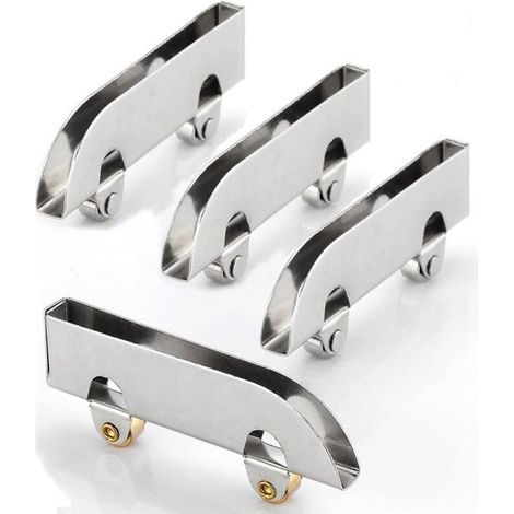 Set Mit 4 Edelstahl-glasrollen Für Kleiderstangen, Schieberollen, Doppelglasrollen, Schranktürrollen, 5 Mm Dicke Glasrollen