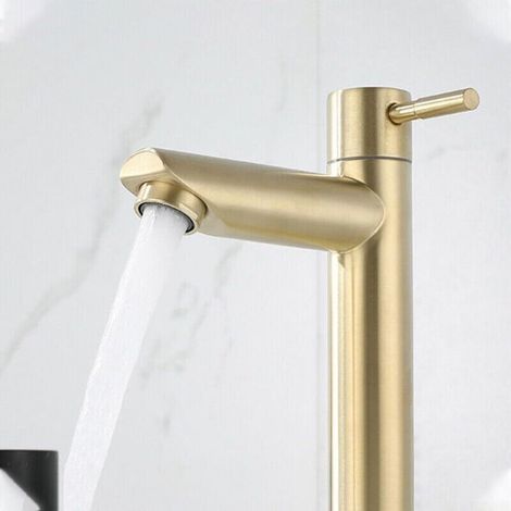 G1/2(s) Retro-badezimmerarmatur, Waschtischmischer In Gebürstetem Gold, Retro-kaltwasserhahn Für Umkleidekabinen