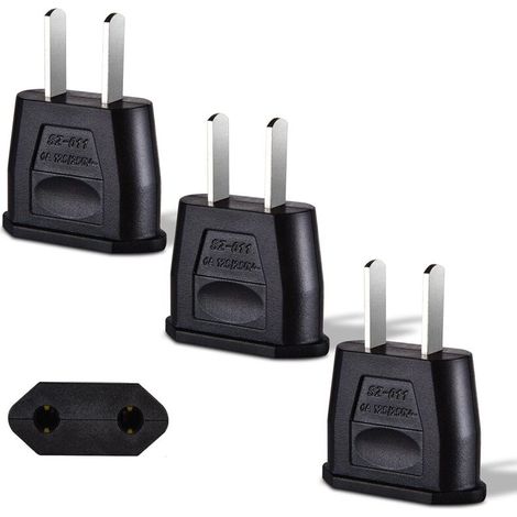 Us-steckeradapter, Reiseadapter, 3er-pack Japanischer Steckeradapter, Französisch-usa-steckeradapter, Japanischer Adapter Für Europa, Kanada, Mexiko (schwarz)
