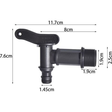 3/4'' Kunststoffhahn Für 1000l Regenwassersammeltank, Ibc-containeradapter Mit Kontermutter Und Hahnanschluss (2 Stück)