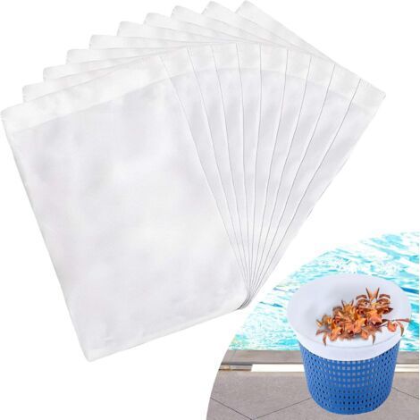 Alliandischaussette Skimmer Piscine 50 Pièce (convient Aux Filtres De 7 À 19 Cm), Chaussette Skimmer Lavable & Réutilisable Pour Panier Skimmer, Prefiltre Skimmer Piscine Nylon Élastique