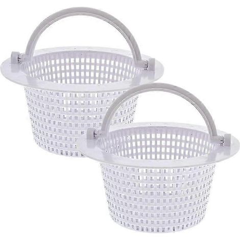 Lot De 2 Paniers De Rechange Pour Skimmer De Piscine Hors Sol Avec Poignée, Accessoire De Filtration Murale, Construction Robuste En Plastique.