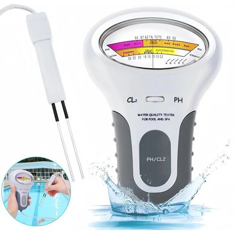 Testeur De Ph Et De Chlore 2 En 1, Testeur Électronique Portable De La Qualité De L'Eau, Instrument De Mesure Du Cl2 Pour Piscines Et Aquariums