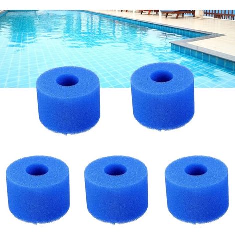 Lot De 5 Éponges Filtrantes Pour Piscine, Mousse De Rechange Pour Filtre Intex S1, Éponge Lavable Et Réutilisable (bleue)-aquaforge