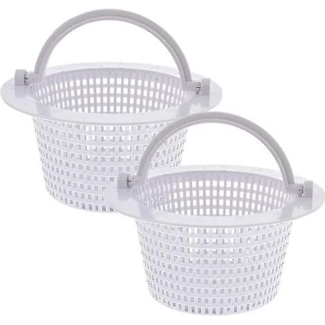 Paniers De Rechange Pour Skimmers De Piscine (paquet De 2) - Convient Aux Skimmers De Piscine Sur Pied Et Muraux, Blanc.-aquaforge