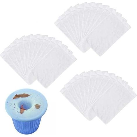 Lot De 30 Sacs Filtrants Pour Skimmer De Piscine - Convient Aux Piscines Enterrées Et Hors Sol-aquaforge