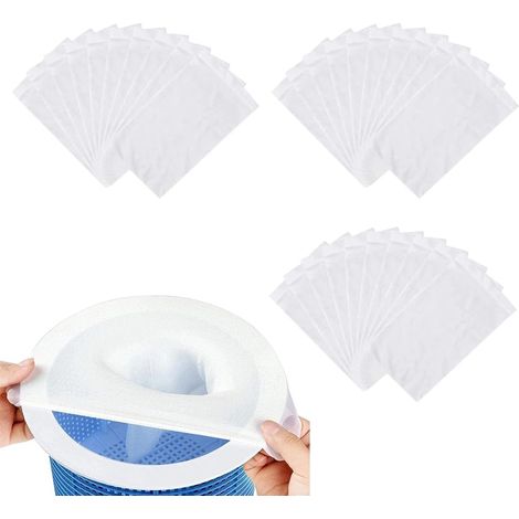 Lot De 30 Chaussettes De Piscine - Accessoires De Piscine, Filtre Pour Skimmer, Élimine Les Feuilles, Le Pollen, La Mousse Et Les Dépôts, Convient Pour Une Utilisation En Piscine - Blanc - 22 X 13 Cm