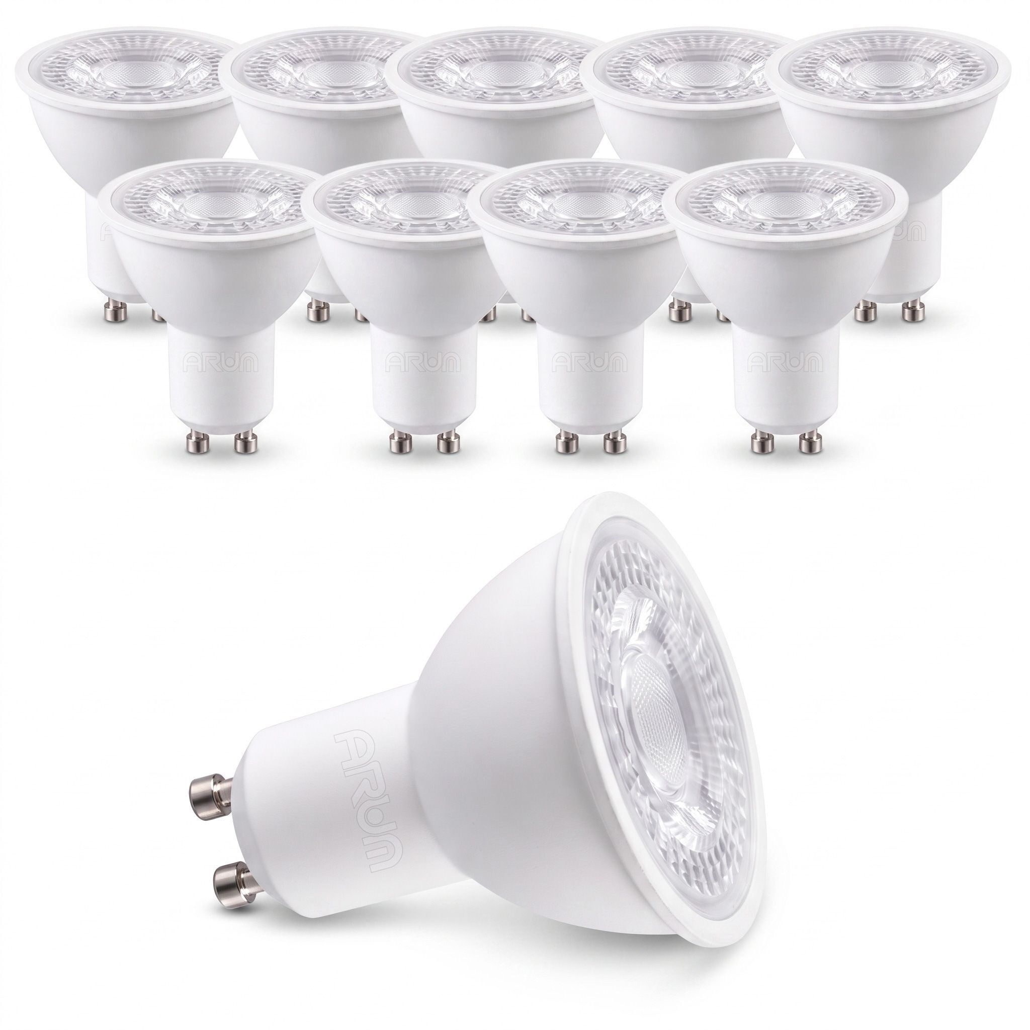 10 Gu10 Led-lampen, 3,4 W, 400 Lm (entspricht 50 W), 38° Abstrahlwinkel, Schutzklasse D Farbtemperatur: Warmweiß 3000k