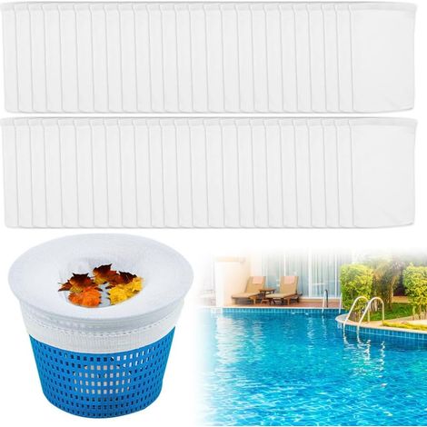 Chaussettes Skimmer Piscine, Lot De 50, Pour Filtrer Feuilles, Cheveux Et Insectes.