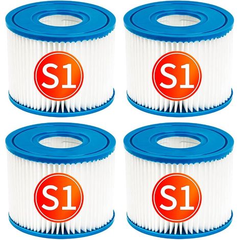 Filtre De Piscine Compatible Avec Purespa Type S1 La Cartouche De Filtre De Pompe À Cartouche De Rechange, Paquet De 4 Filtres De Piscines À Source Chaude (4,2 X 2,8 Pouces)