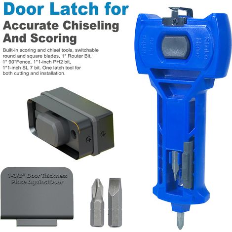 Outil À Mortaiser Pour Loquet De Porte (bleu) Kit De Verrouillage De Porte, Outil De Mortaisage Pour Verrouillage De Porte, Outil De Burinage Pour Installation De Serrure De Porte, Outil De Burinage P