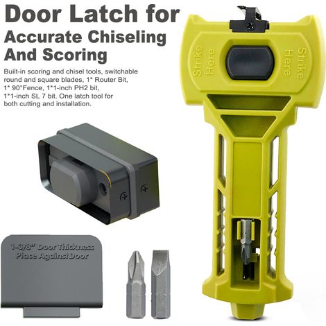Outil À Mortaiser Pour Loquet De Porte (vert) Kit De Verrouillage De Porte, Outil De Mortaisage Pour Verrouillage De Porte, Outil De Burinage Pour Installation De Serrure De Porte, Outil De Burinage P