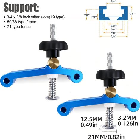 Deux Paquets De T19 Plaque De Pression Pour Le Travail Du Bois, Bloc De Serrage Fixe Pour Établi, Rainure Coulissante En T, Outil De Bricolage Pour Le Travail Du Bois, Positionnement Rapide Sur Bureau