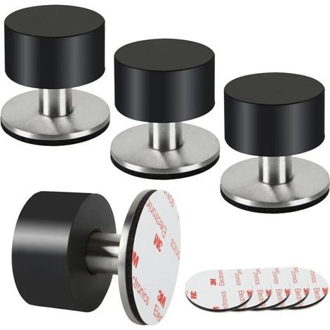 Lot De 4 Butées De Porte En Caoutchouc, Butées De Porte Auto-adhésives 3m Pour Plinthes, Butées De Porte Fixées Au Mur Pour Atténuer Le Son À La Maison, Au Bureau, Sur La Terrasse