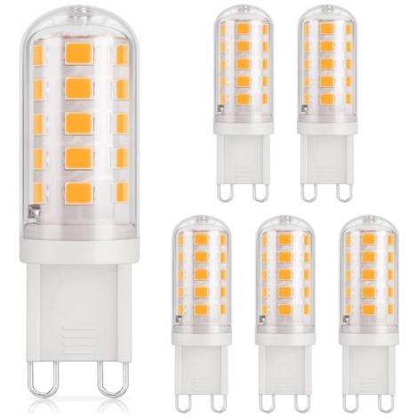 Bunthaus Pa Ampoule Led G9 3w, 430lm, Équivalen 40w Halogène, Blanc Chaud 3000k, 220-240v, Cri 85, Non-dimmable, Économie D'Énergie, Base En Céramique, Culot G9 Standard, Lot De 6 [classe Énergétique