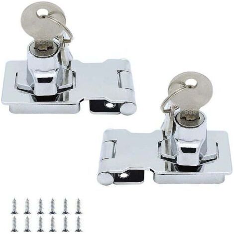 Bunthaus Pa 2er-pack Metallschloss-überfalle, 65 Mm, Türriegel, Schnalle Mit Vorhängeschloss Und Schlüssel, Vergoldete Hardware