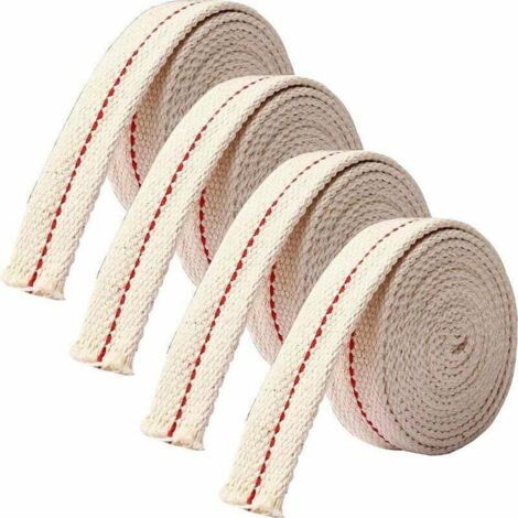 Bunthaus Pa Rouleau De Mèche Pour Lampes À Huile, Ensemble De 4 Rouleaux De 2 M De Long Et 20 Mm De Large, En Coton, Pour Lampes À Pétrole, Lampes Torche De Jardin, Lanternes.