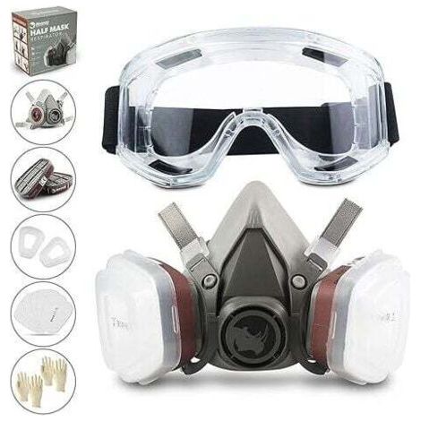 Bunthaus Pa Wiederverwendbare Halbmaske 6200 – Silikon-atemschutz – Antibeschlagbrille – 95 % Filterleistung Für Lackier- Und Schweißarbeiten