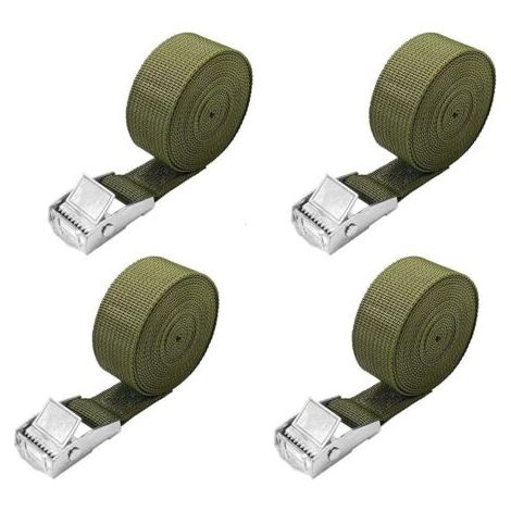 Bunthaus Pa 5m Spanngurte - 4er-pack Kurze Ratschengurte Mit 25mm Schnalle, 100kg Tragkraft, Fahrradträgergurte, Extrem Robuste Motorradgurte