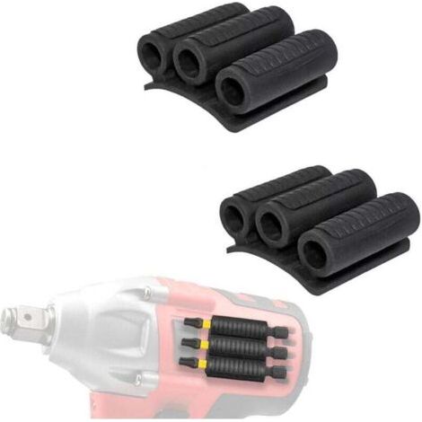 Bunthaus Pa Packung Mit 2 Universellen Aufbewahrungshüllen Für Schlagschrauberbits, Hüllenorganisatoren Mit Starkem Klebstoff, Können An Schlagschraubern Angebracht Werden.