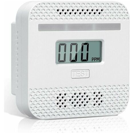 Bunthaus Pa Détecteur De Monoxyde De Carbone, Detector Monoxide Carbon Intelligent Avec L'Écran Lcd, Conforme À La Norme En 50291, Avec Bouton De Test Et Voyant D'État Led (mini 1pc)