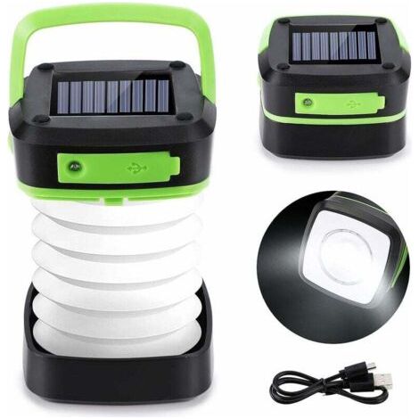Bunthaus Pa Lanterne De Camping, Solaire Et Rechargeable Usb Led Camping Lanterne Portable Lanterne Pliable 3 Modes Lampe Camping Avec Fonction Banque D'Alimentation Pour Camping Excursions Secours Ur