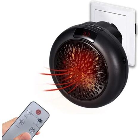 Bunthaus Pa Chauffage Soufflant Électrique 900 W – Thermostat Réglable – Minuterie 1-12h – Protection Surchauffe – Pour Espaces Intérieurs