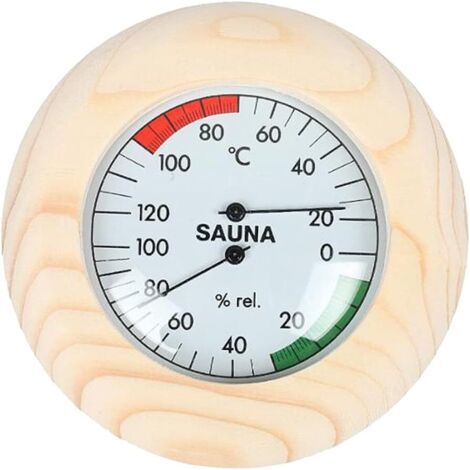 Bunthaus Pa Aiperq Bois Massif 2 En 1 Thermomètre De Sauna Et Hygromètre Accessoires De Sauna Pour Piscines Intérieures Spas Mesure De La Température D'Humidité