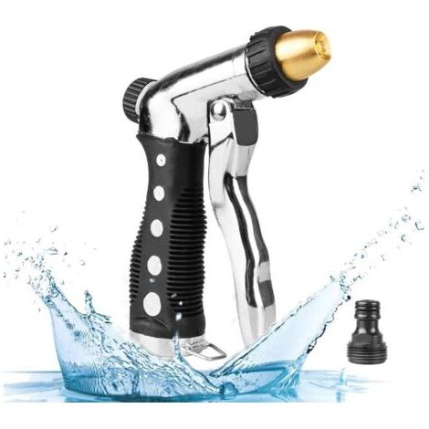 Bunthaus Pa Pistolet D'Arrosage À Haute Pression，pulvérisateur De Jardin Avec Débit D'Eau Réglable & Buse En Laiton Pour Lavage De Voiture / Arrosage De Jardin / Douches Des Animaux