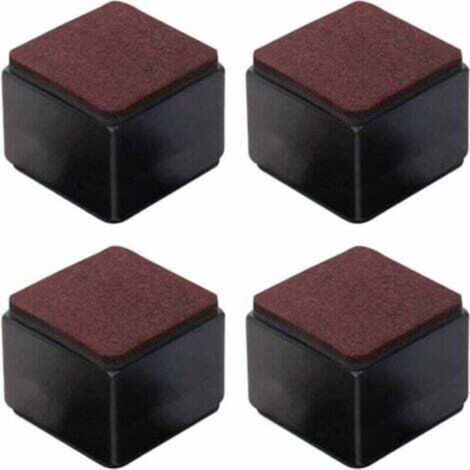 Bunthaus Pa Set Mit 4 Selbstklebenden Möbelfüßen Aus Kohlenstoffstahl – 50 Mm Hoch, Geeignet Für Betten, Sofas, Kleiderschränke – Schwarze Quadrate