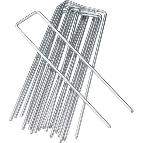 Bunthaus Pa Picchetti Da Giardino In Acciaio Zincato Per Impieghi Gravosi Da 15 Cm, Picchetti Di Fissaggio Per Fabric Barriera Control Le Erbacce (10, Argento)
