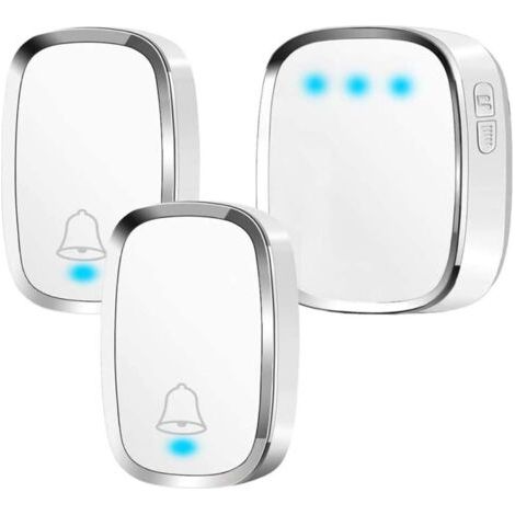 Bunthaus Pa Sonnette Sans Fil Étanche – Portée 300m – Norme Ip44 – 36 Mélodies – Volume Réglable 25 À 85 Db – Installation Facile Sans Câbles
