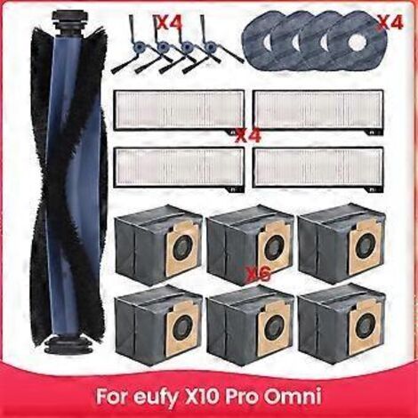 Remplacement De La Brosse Principale, Du Filtre Hepa, De La Lingette De Nettoyage Et Du Sac À Poussière Pour Aspirateur Robot Eufy X10 Pro Omni-nanoteh