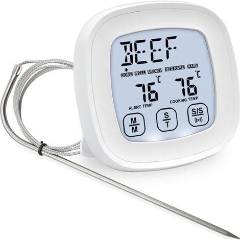 Thermomètre À Viande Numérique For Barbecue, Sonde De Cuisine En Acier Inoxydable For Four Et Gril