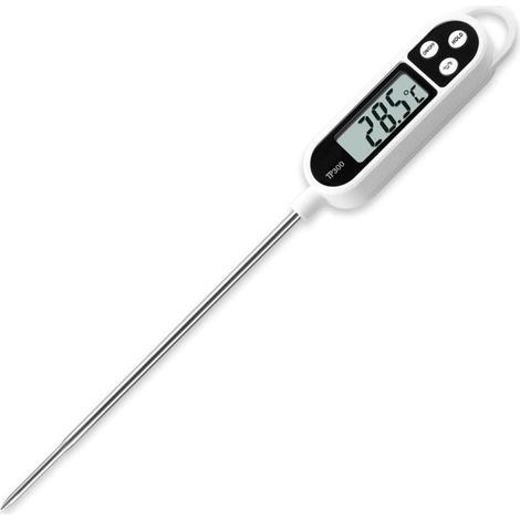Thermomètre Numérique Pour Viande, Sonde Température Alimentaire À Lecture Instantanée, Thermomètre Cuisine Avec Écran Lcd Pour Cuisine, Lait, L'Eau, L'Huile, Viande, Barbecue Et La Friteuse À Air
