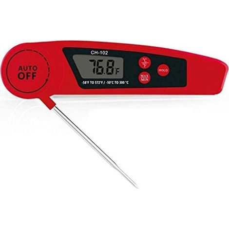 Thermomètre À Viande À Lecture Instantanée Pour La Cuisson, Thermomètre Numérique Rapide Et Précis Avec Rétroéclairage, Étalonnage Et Sonde Pliable Pour La Friture, Le Barbecue Et La Rôtisserie