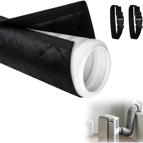 Gaine Isolante Pour Tuyau De Climatiseur,gaine Isolante Climatisation,150 × 53 Cm,couverture Antipoussière Pour Conduits Et Tubes D'Évacuation Maison Bureau Hôtel,velcro Noir