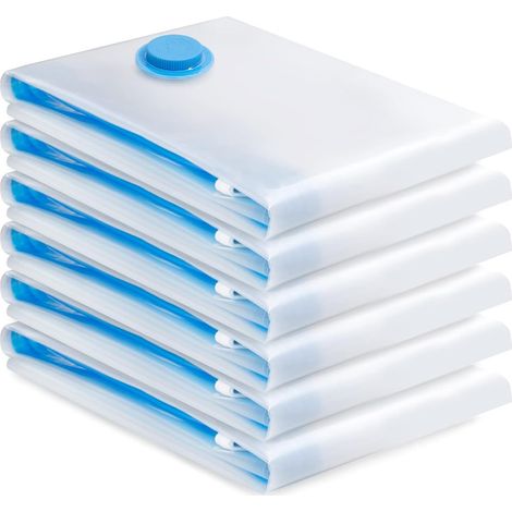 Sac De Rangement Sous Vide 6pcs,sac Sous Vide Vetement Aspirateur,compression Housse Aspirable Rangement Réutilisable Pour Literie, Vêtements, Couettes, Matelas,tente Et Voyages(70 ×50cm)