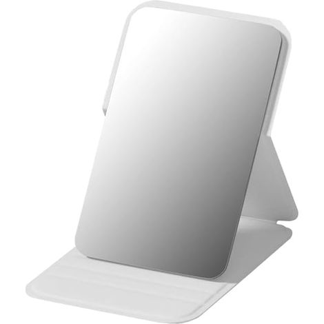Miroir De Voyage Pliable En Cuir Pu Avec Support Réglable À 90°/145°